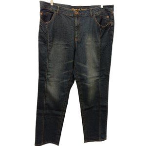 Avenue Distressed Dark Denim Jeans Size 22 Average